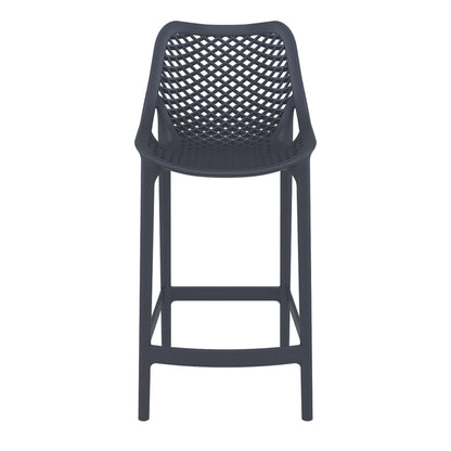 Alton | Modern Plastic Outdoor Bar Stools | Set Of 4 | Anthracite