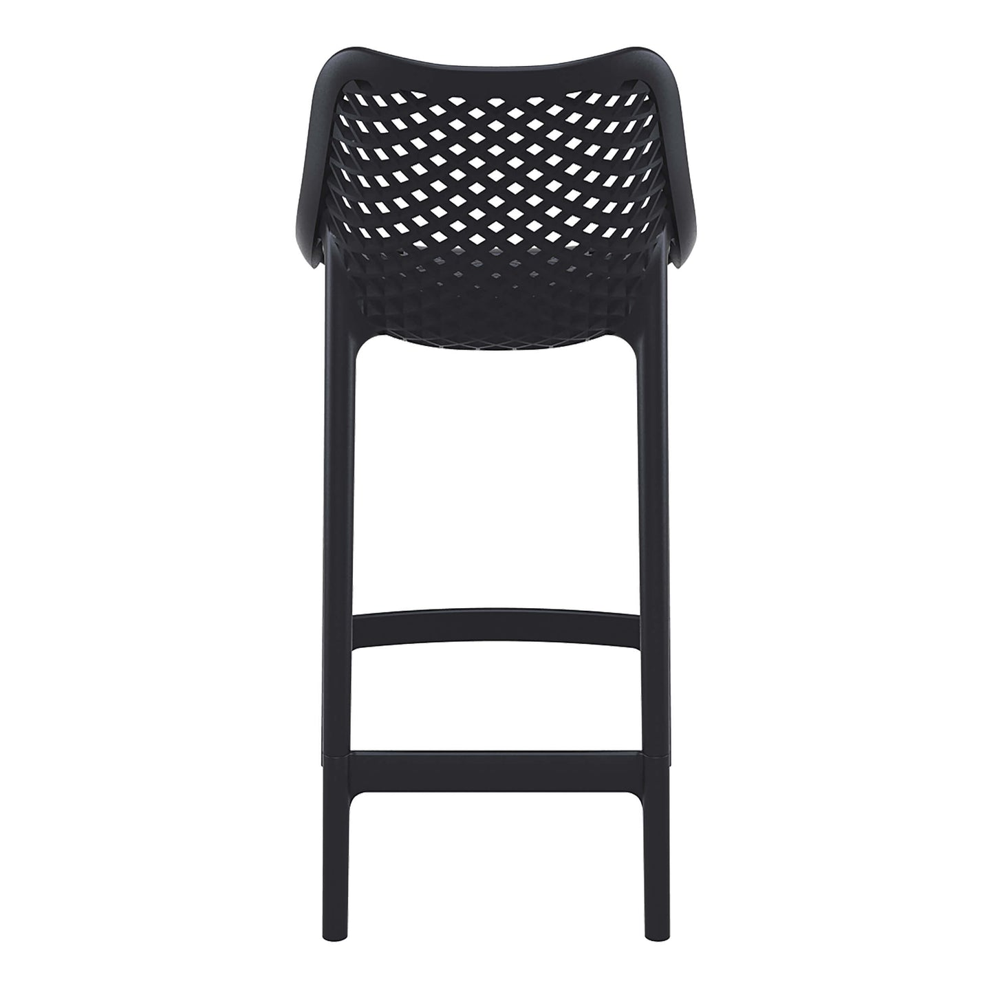 Alton | Modern Plastic Outdoor Bar Stools | Set Of 4 | Black