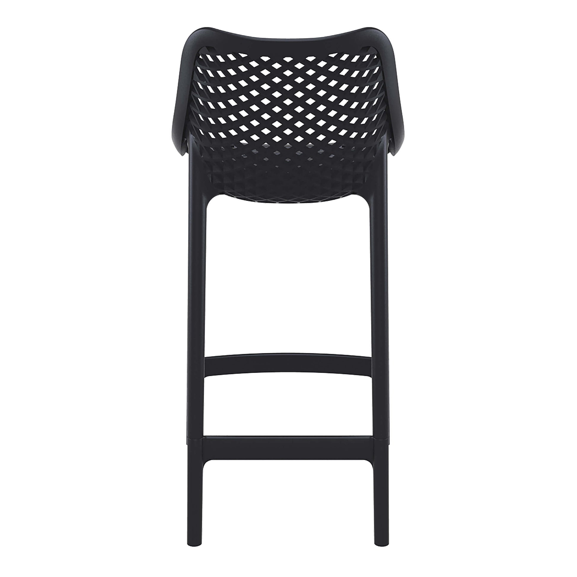 Alton | Modern Plastic Outdoor Bar Stools | Set Of 4 | Black