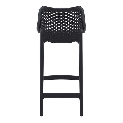 Alton | Modern Plastic Outdoor Bar Stools | Set Of 4 | Black