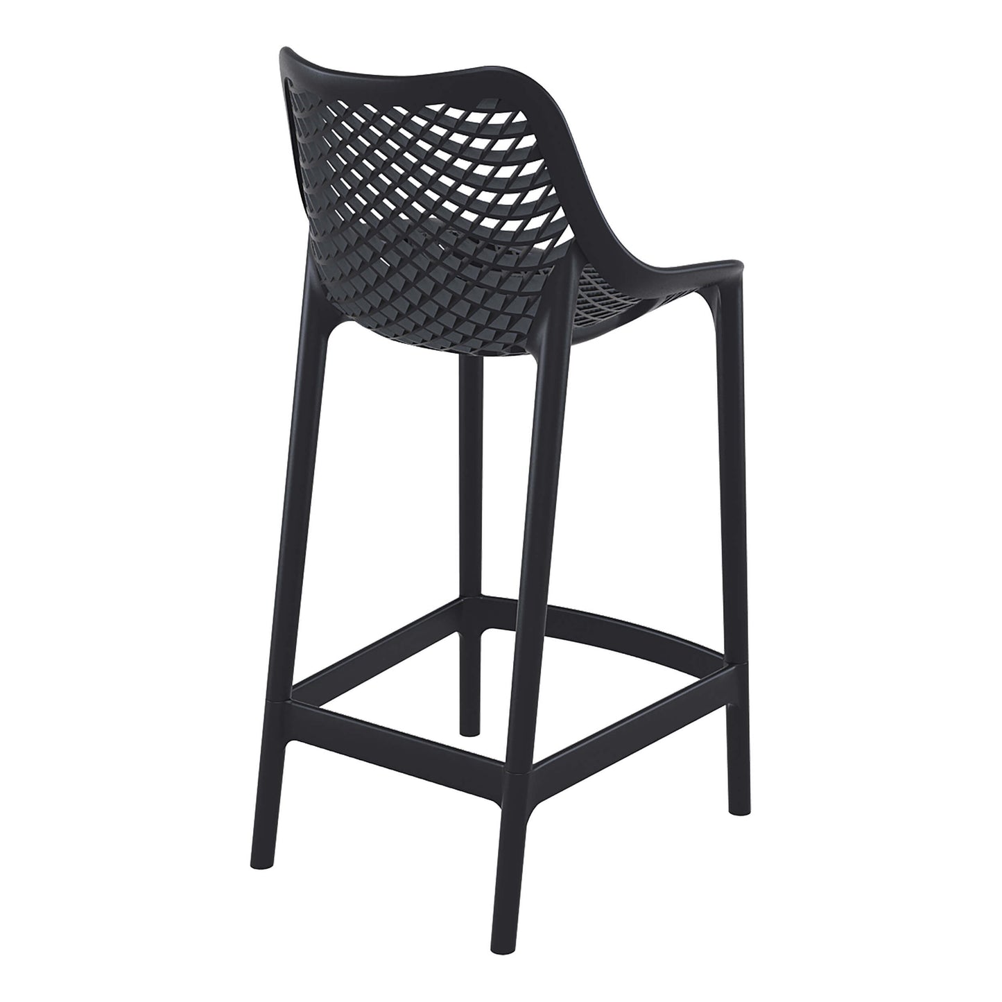 Alton | Modern Plastic Outdoor Bar Stools | Set Of 4 | Black