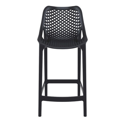 Alton | Modern Plastic Outdoor Bar Stools | Set Of 4 | Black