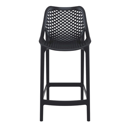 Alton | Modern Plastic Outdoor Bar Stools | Set Of 4 | Black