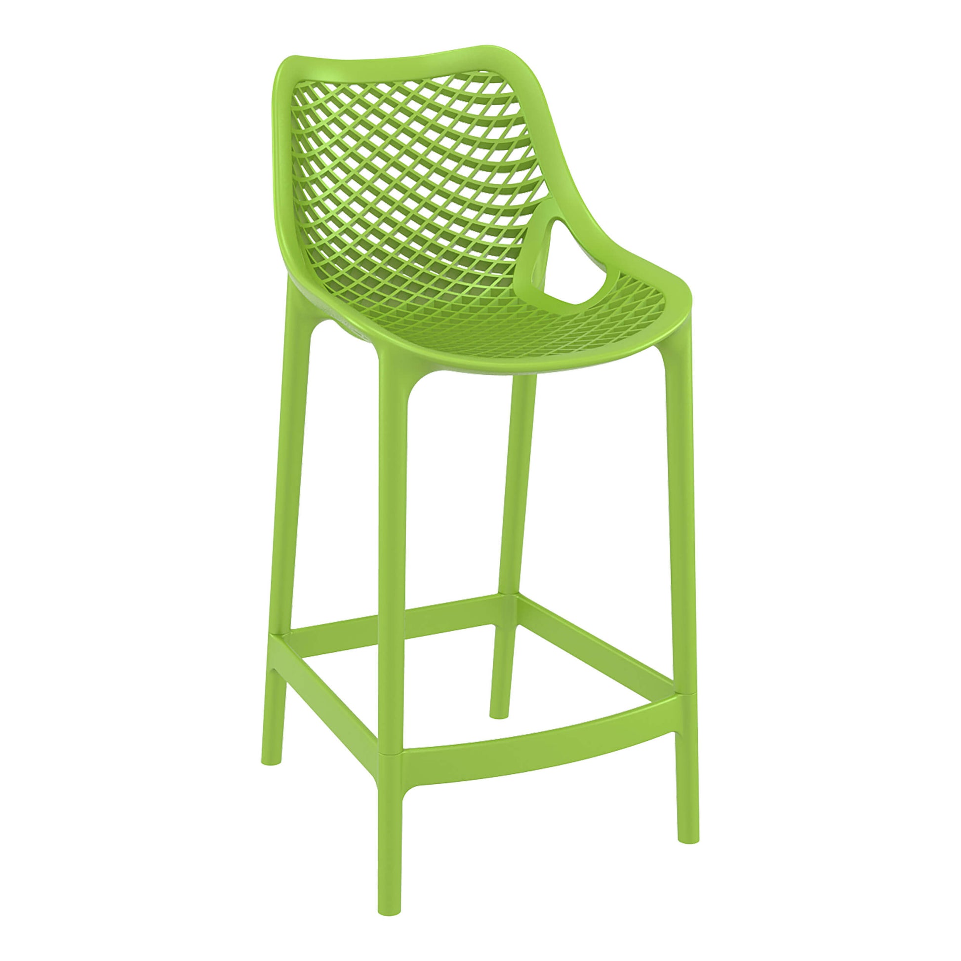 Alton | Modern Plastic Outdoor Bar Stools | Set Of 4 | Green