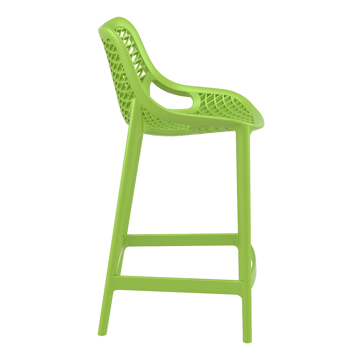 Alton | Modern Plastic Outdoor Bar Stools | Set Of 4 | Green