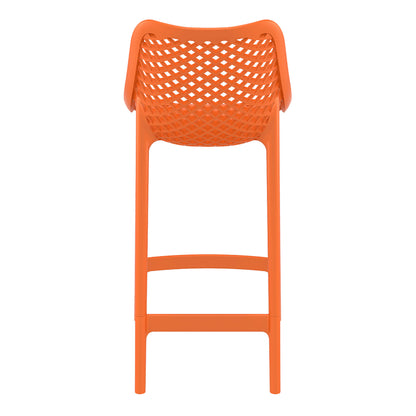 Alton | Modern Plastic Outdoor Bar Stools | Set Of 4 | Orange
