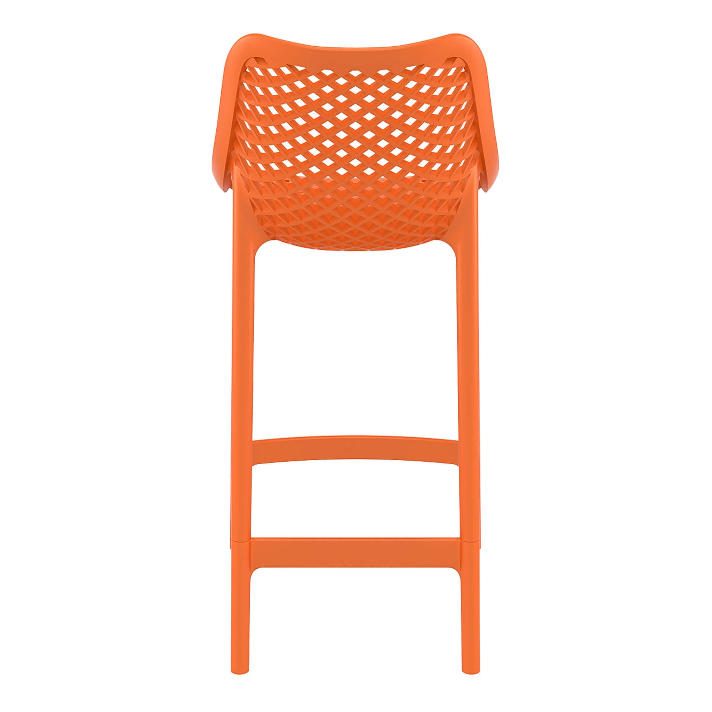 Alton | Modern Plastic Outdoor Bar Stools | Set Of 4 | Orange