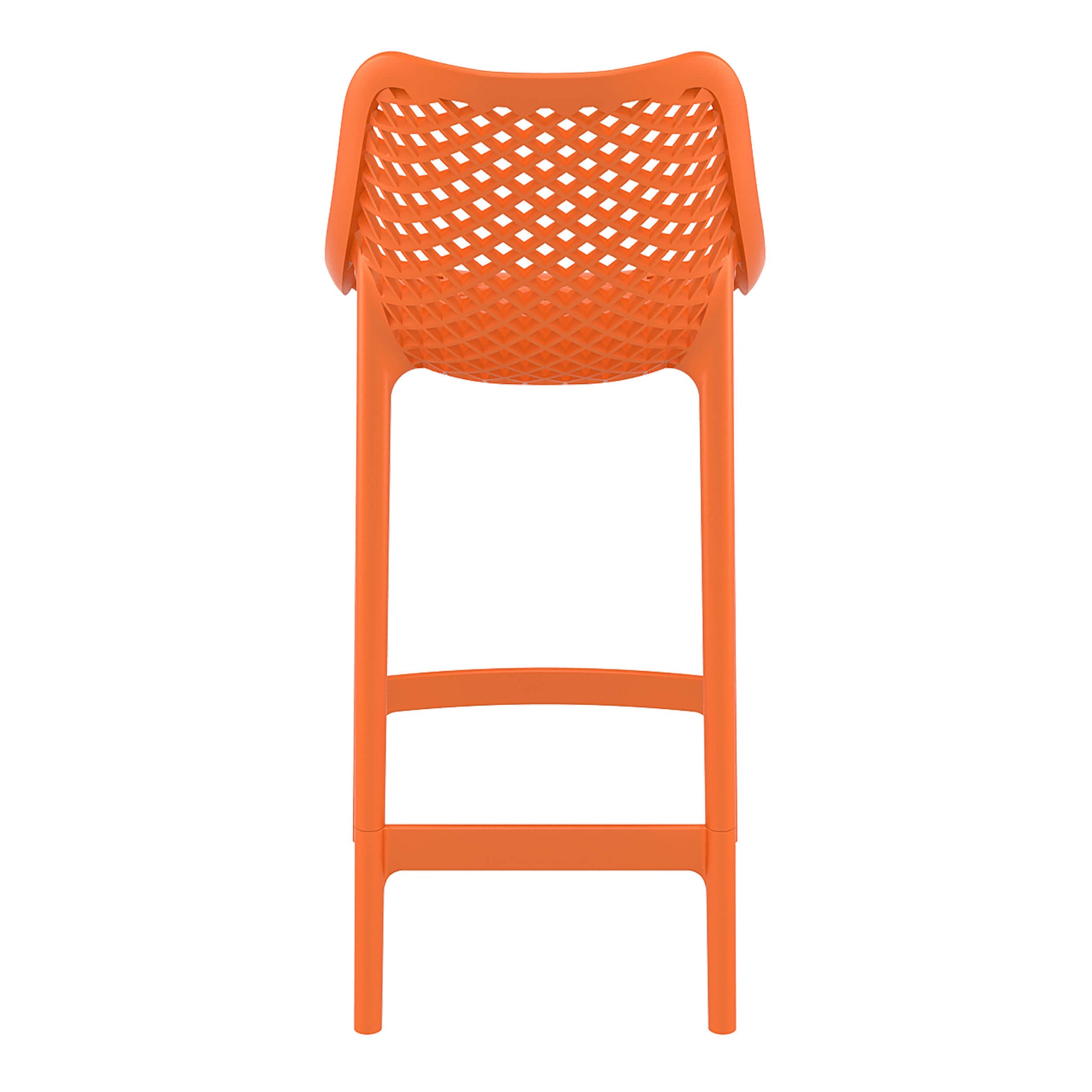 Alton | Modern Plastic Outdoor Bar Stools | Set Of 4 | Orange