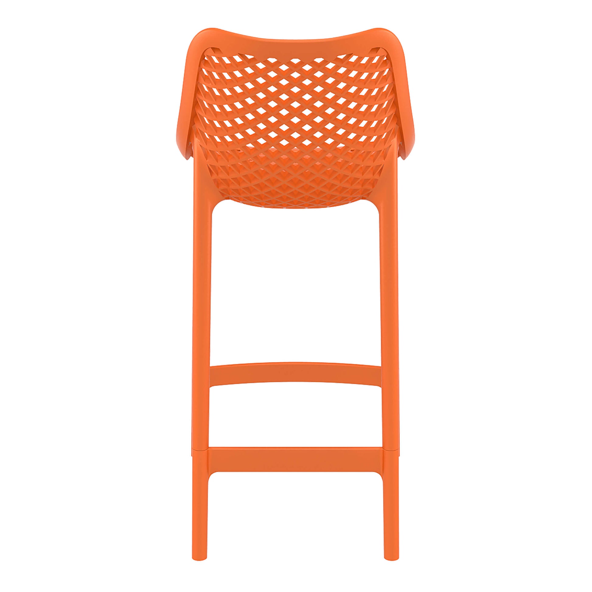 Alton | Modern Plastic Outdoor Bar Stools | Set Of 4 | Orange