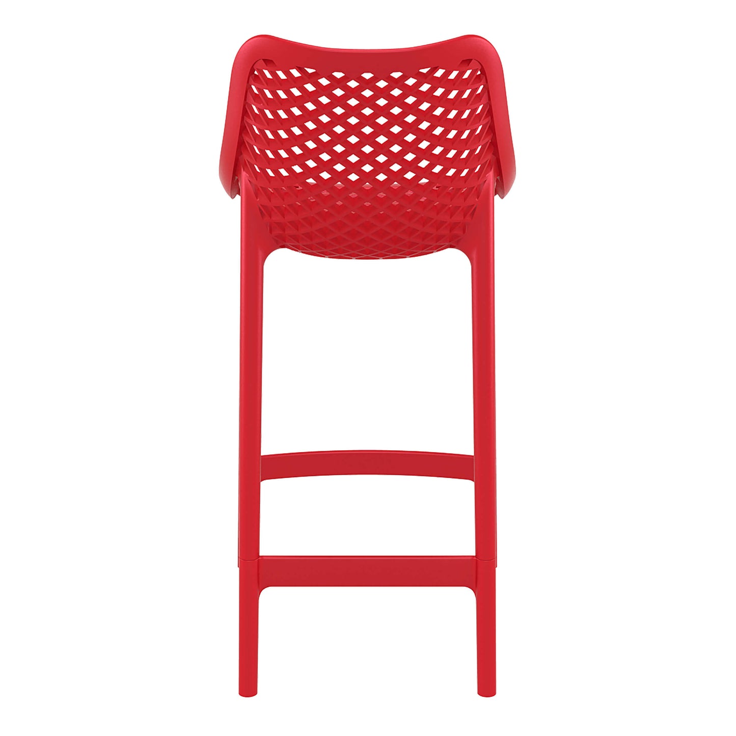 Alton | Modern Plastic Outdoor Bar Stools | Set Of 4 | Red