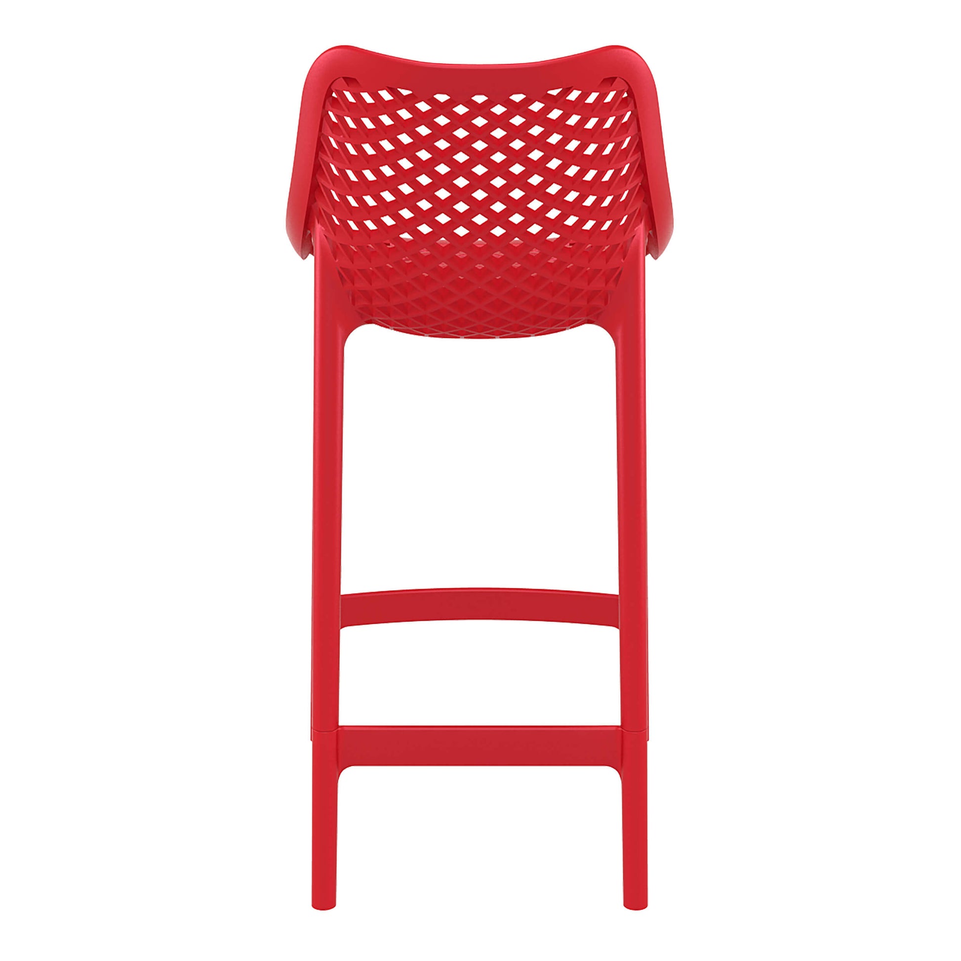 Alton | Modern Plastic Outdoor Bar Stools | Set Of 4 | Red