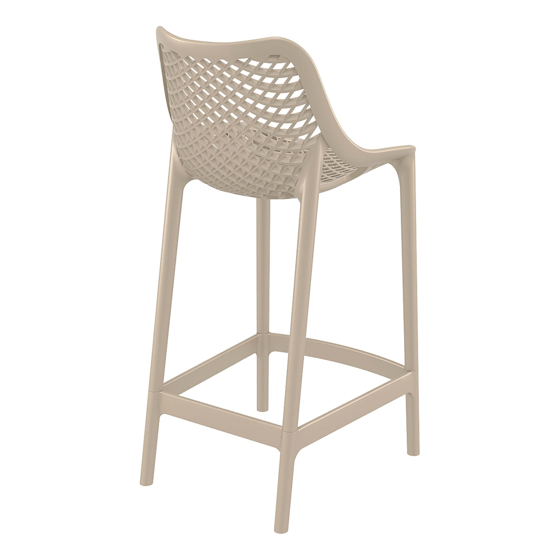 Alton | Modern Plastic Outdoor Bar Stools | Set Of 4 | Taupe