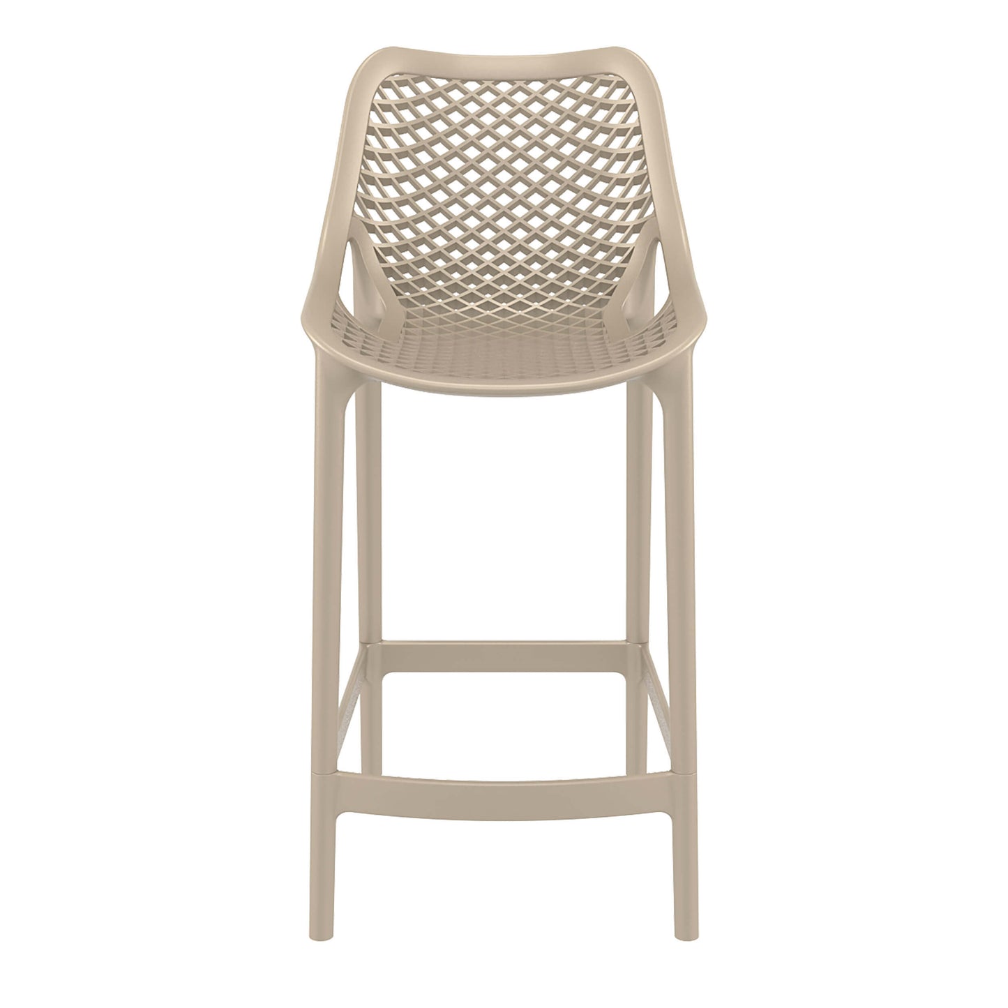 Alton | Modern Plastic Outdoor Bar Stools | Set Of 4 | Taupe