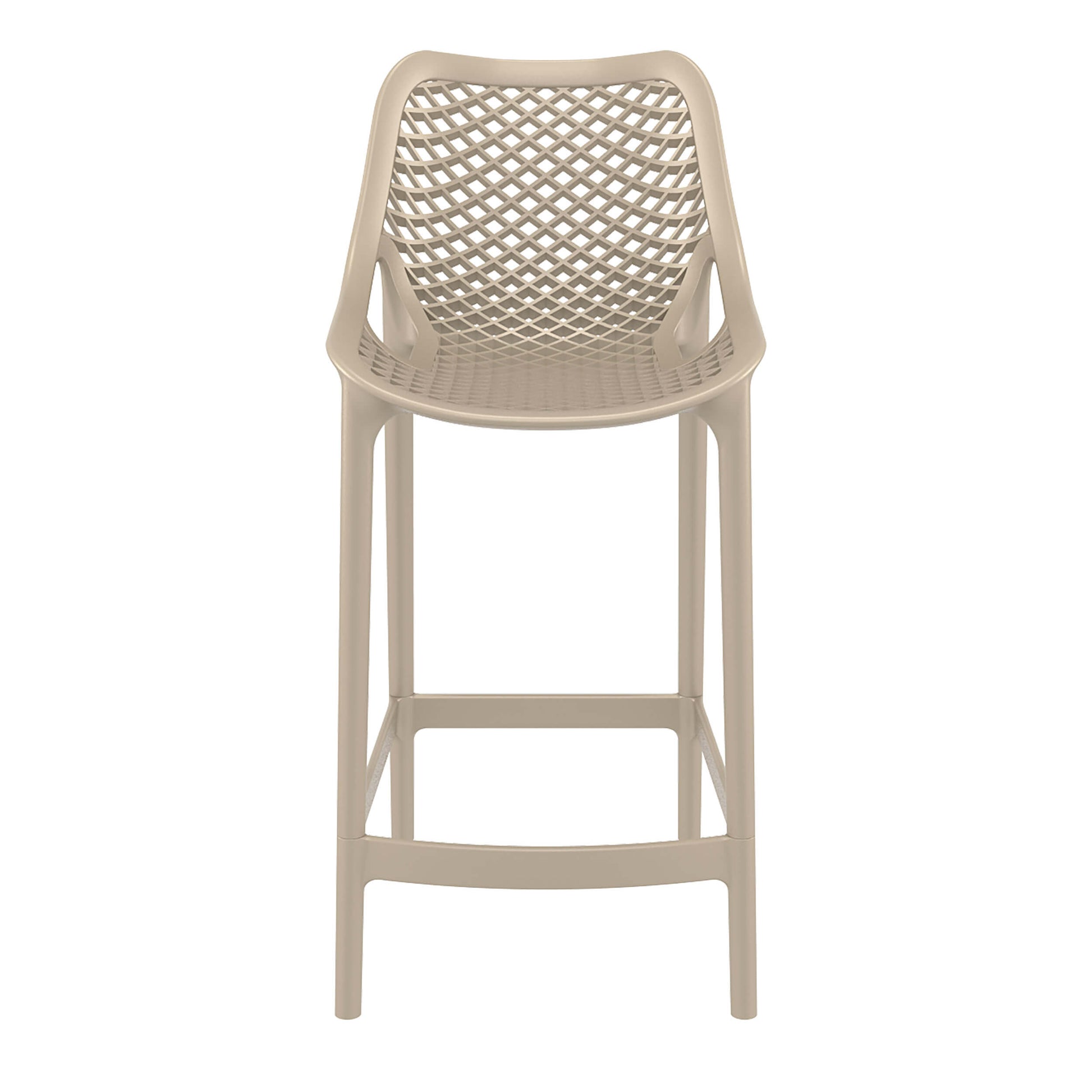 Alton | Modern Plastic Outdoor Bar Stools | Set Of 4 | Taupe