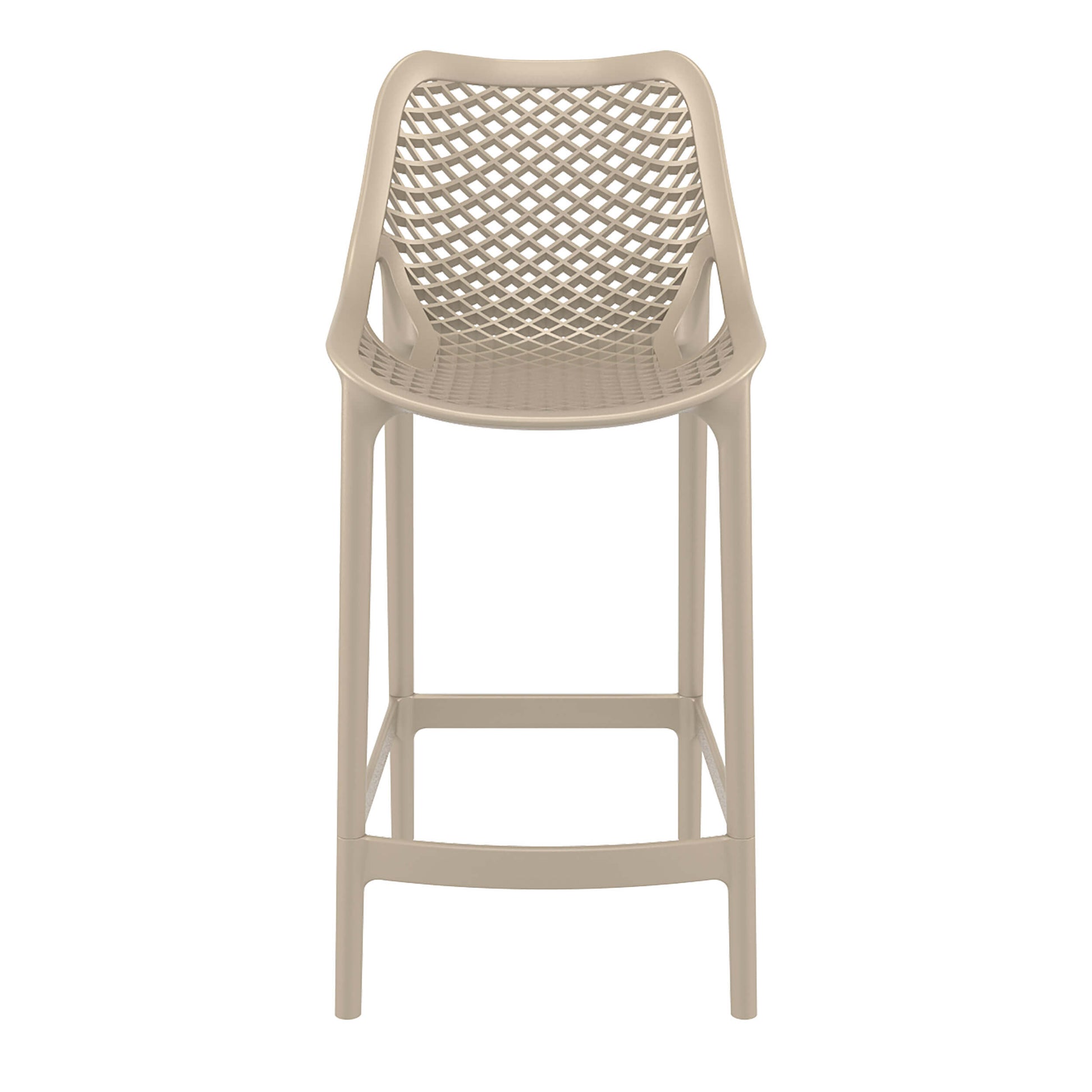 Alton | Modern Plastic Outdoor Bar Stools | Set Of 4 | Taupe