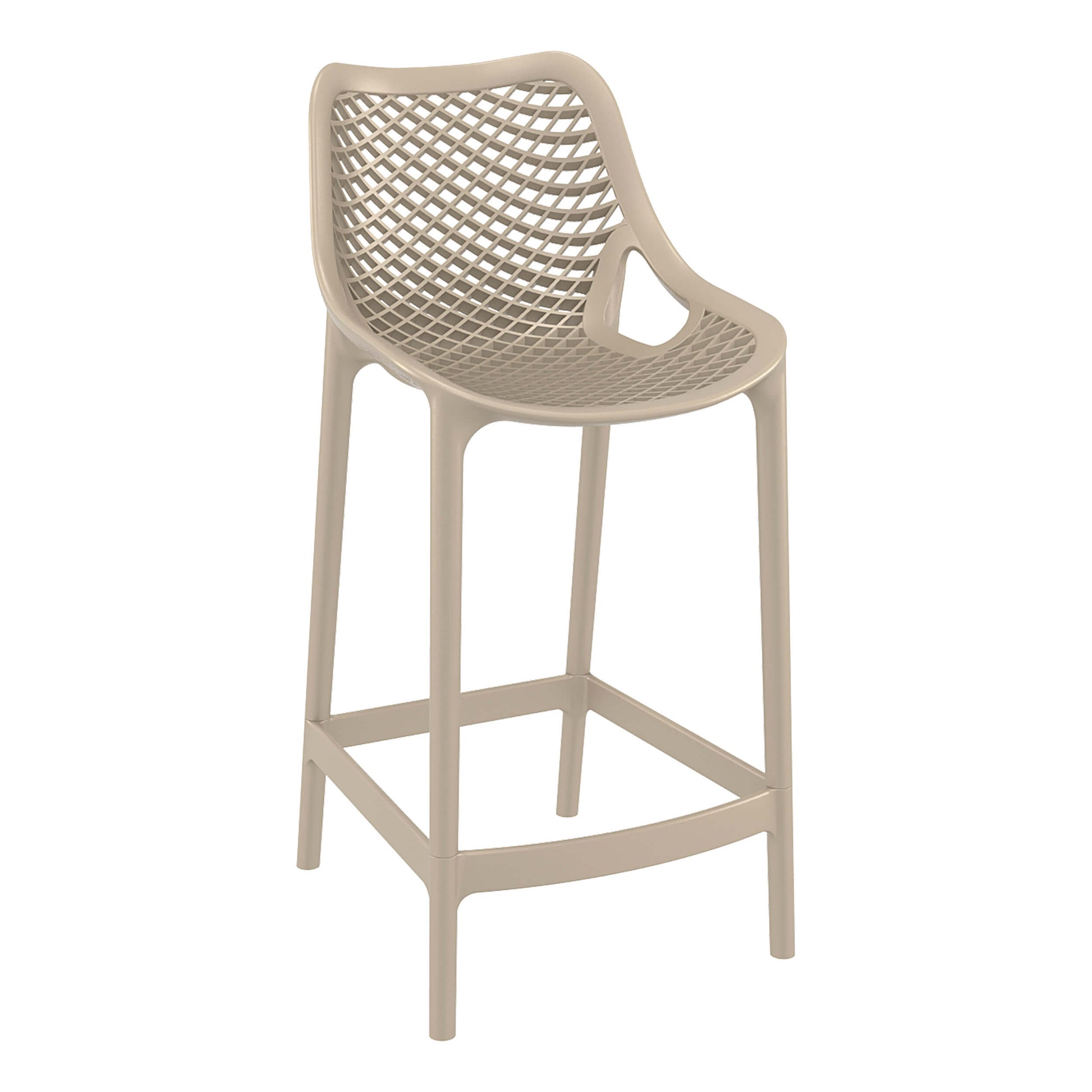 Alton | Modern Plastic Outdoor Bar Stools | Set Of 4 | Taupe