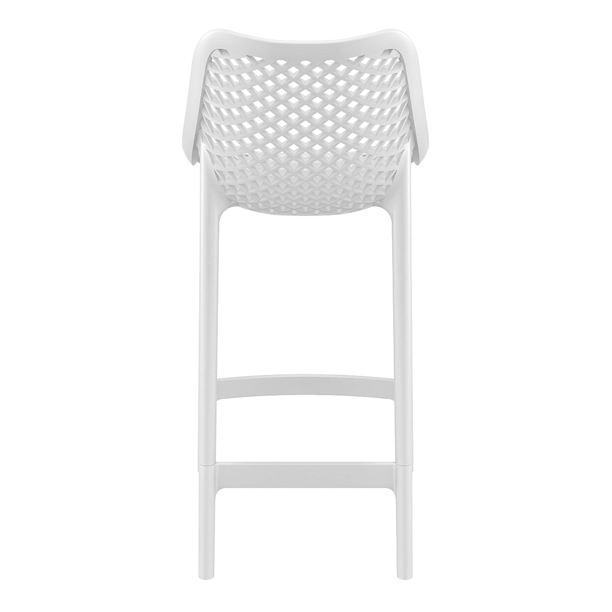 Alton | Modern Plastic Outdoor Bar Stools | Set Of 4 | White