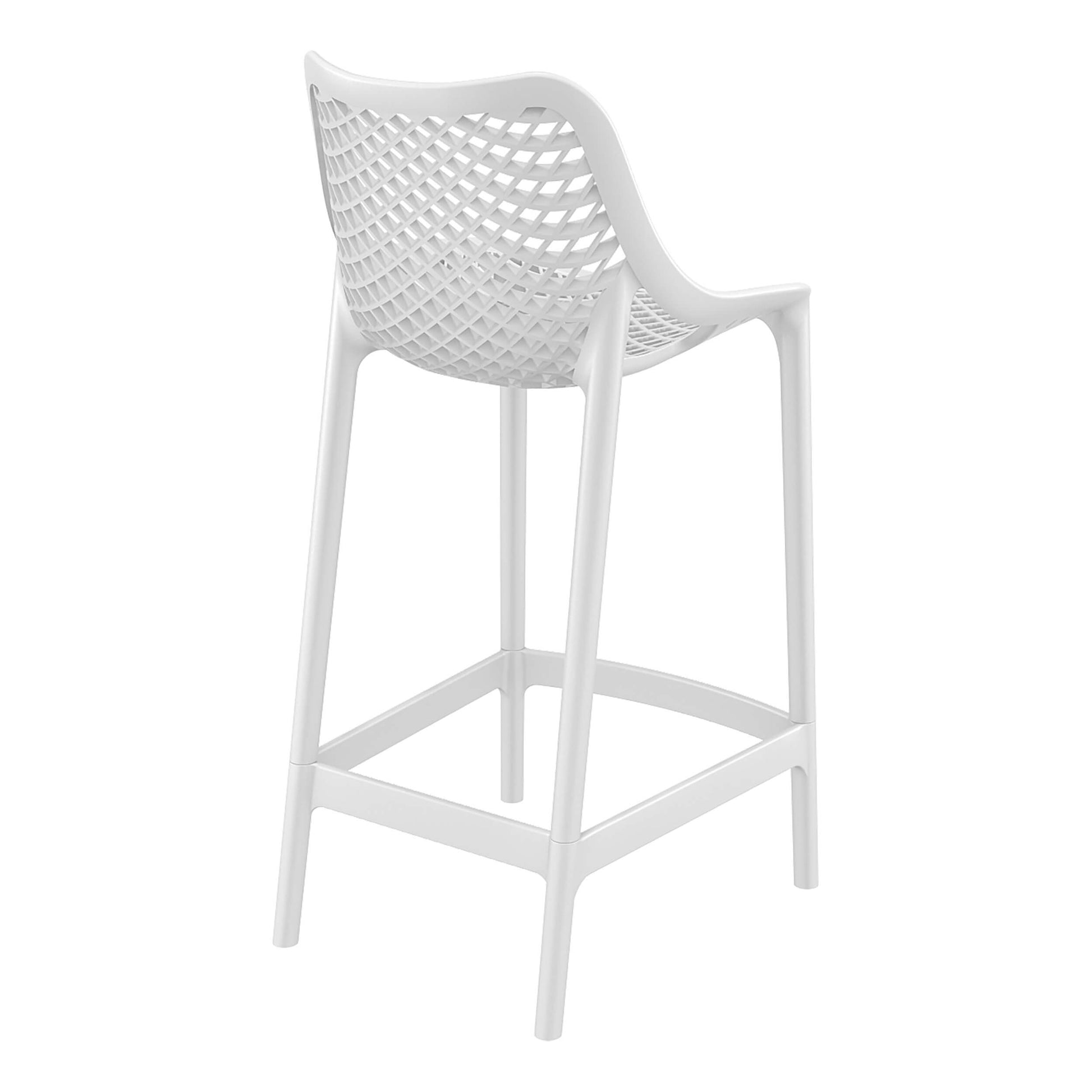 Alton | Modern Plastic Outdoor Bar Stools | Set Of 4 | White