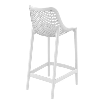 Alton | Modern Plastic Outdoor Bar Stools | Set Of 4 | White