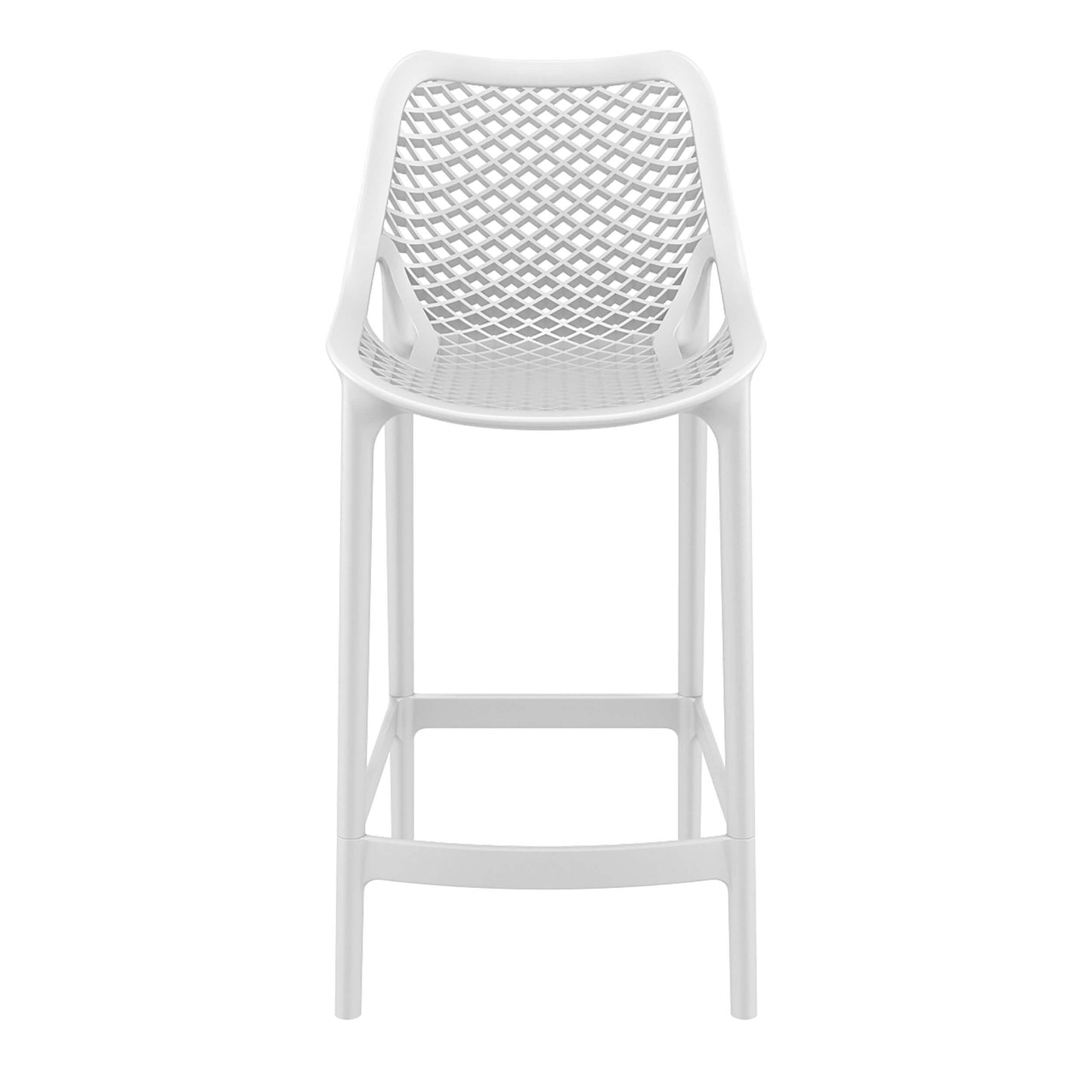 Alton | Modern Plastic Outdoor Bar Stools | Set Of 4 | White