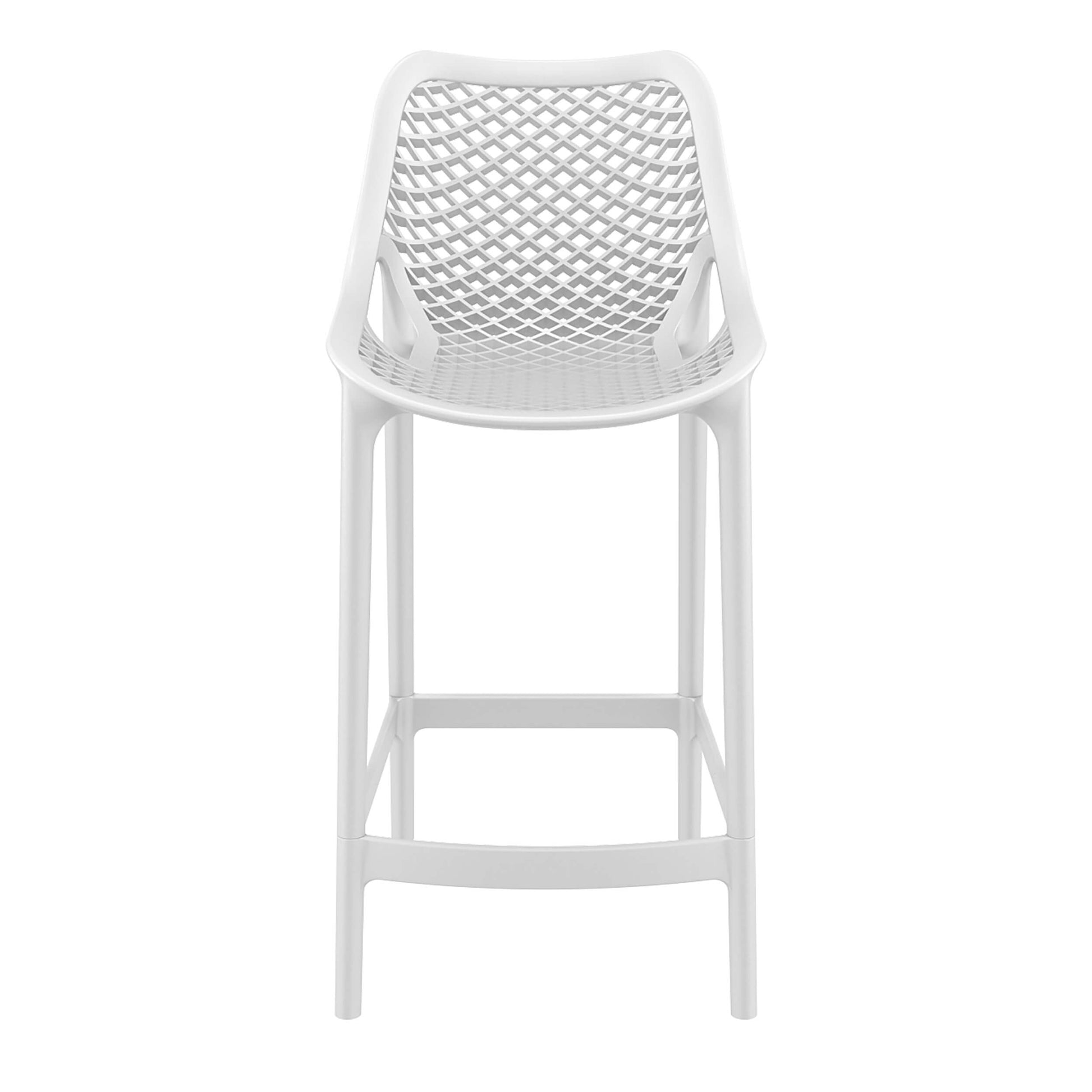 Alton | Modern Plastic Outdoor Bar Stools | Set Of 4 | White