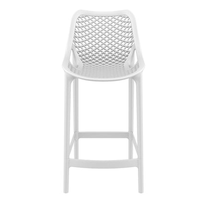 Alton | Modern Plastic Outdoor Bar Stools | Set Of 4 | White