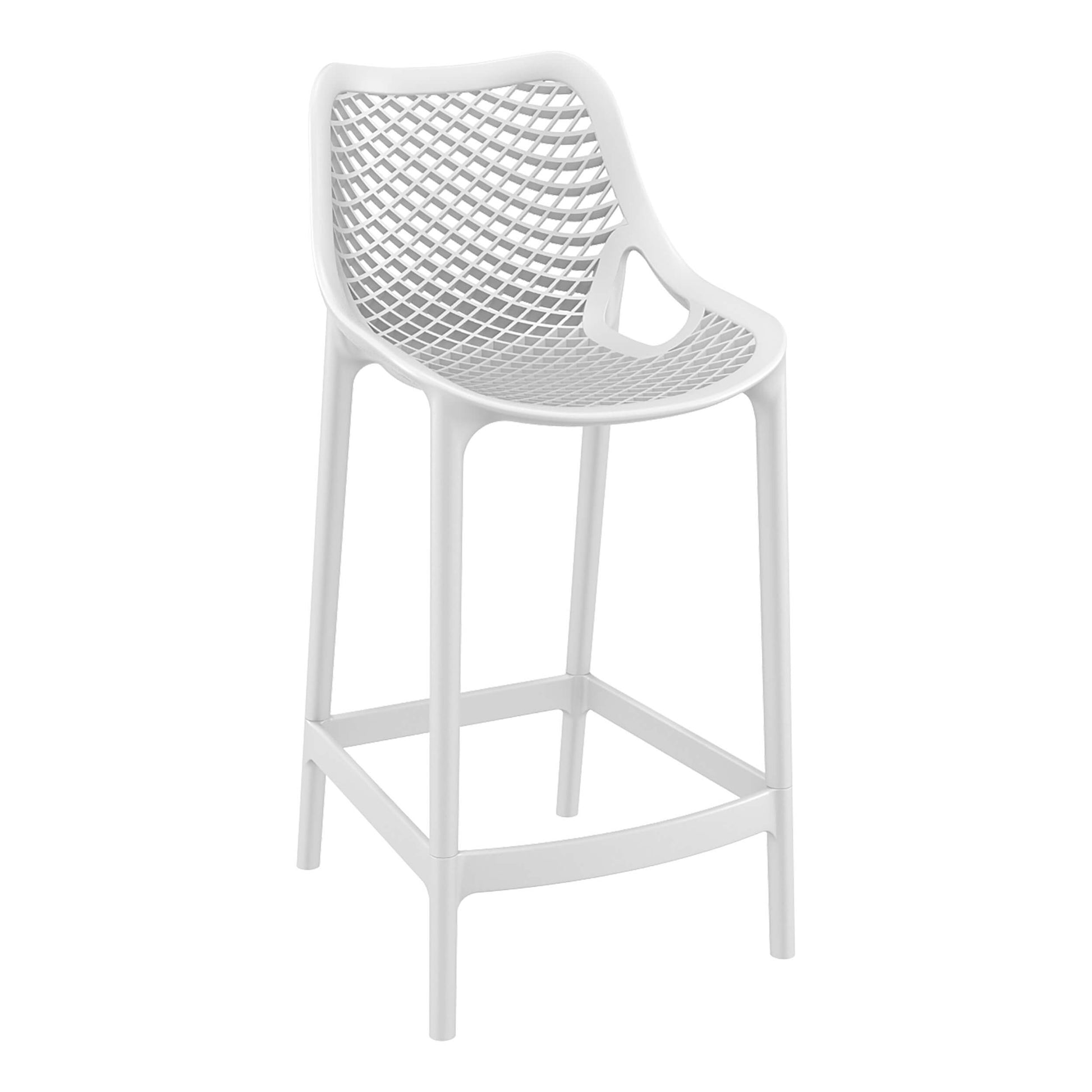 Alton | Modern Plastic Outdoor Bar Stools | Set Of 4 | White