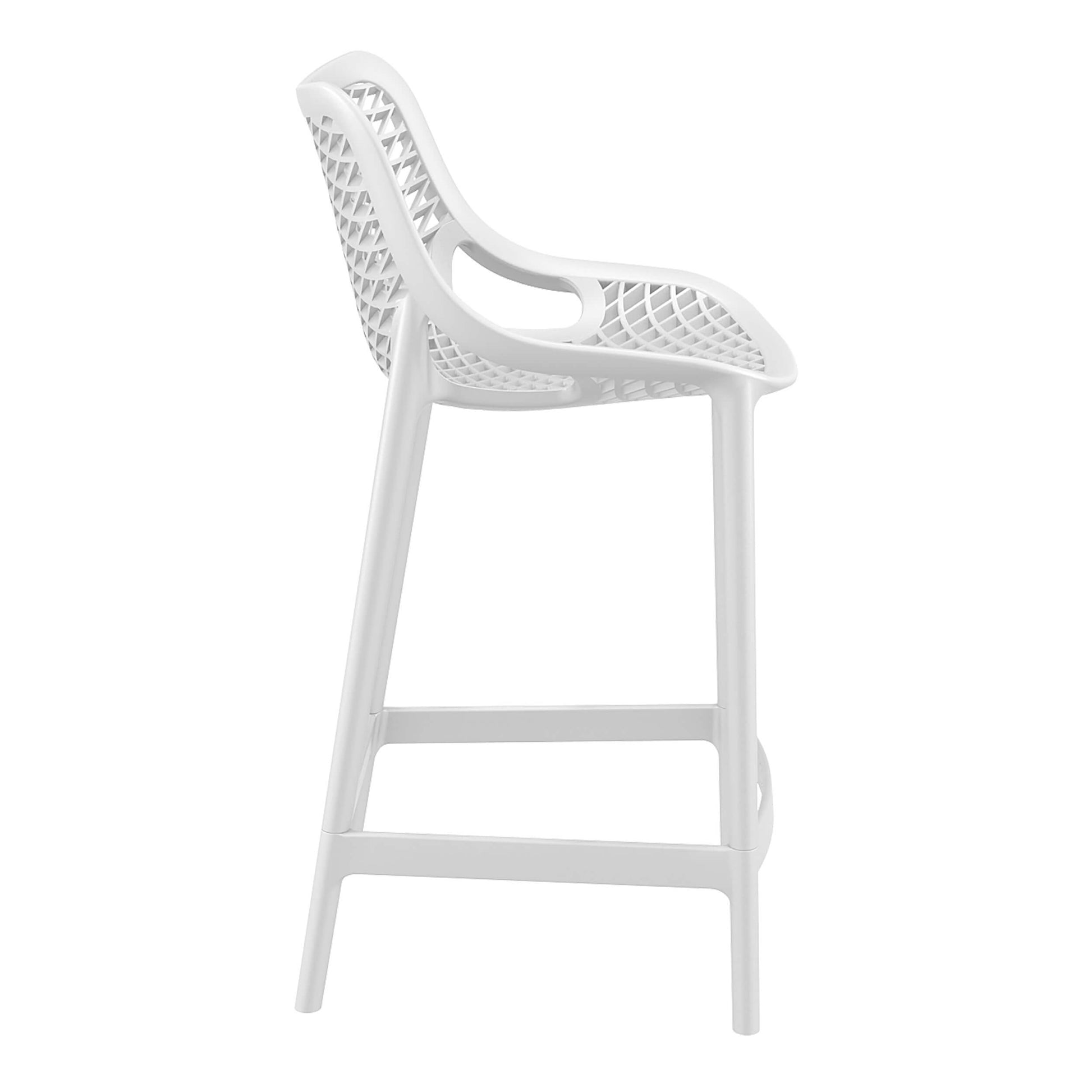 Alton | Modern Plastic Outdoor Bar Stools | Set Of 4 | White