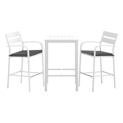 Alton | Modern Black White Metal Indoor Outdoor Bar Stool Set | White