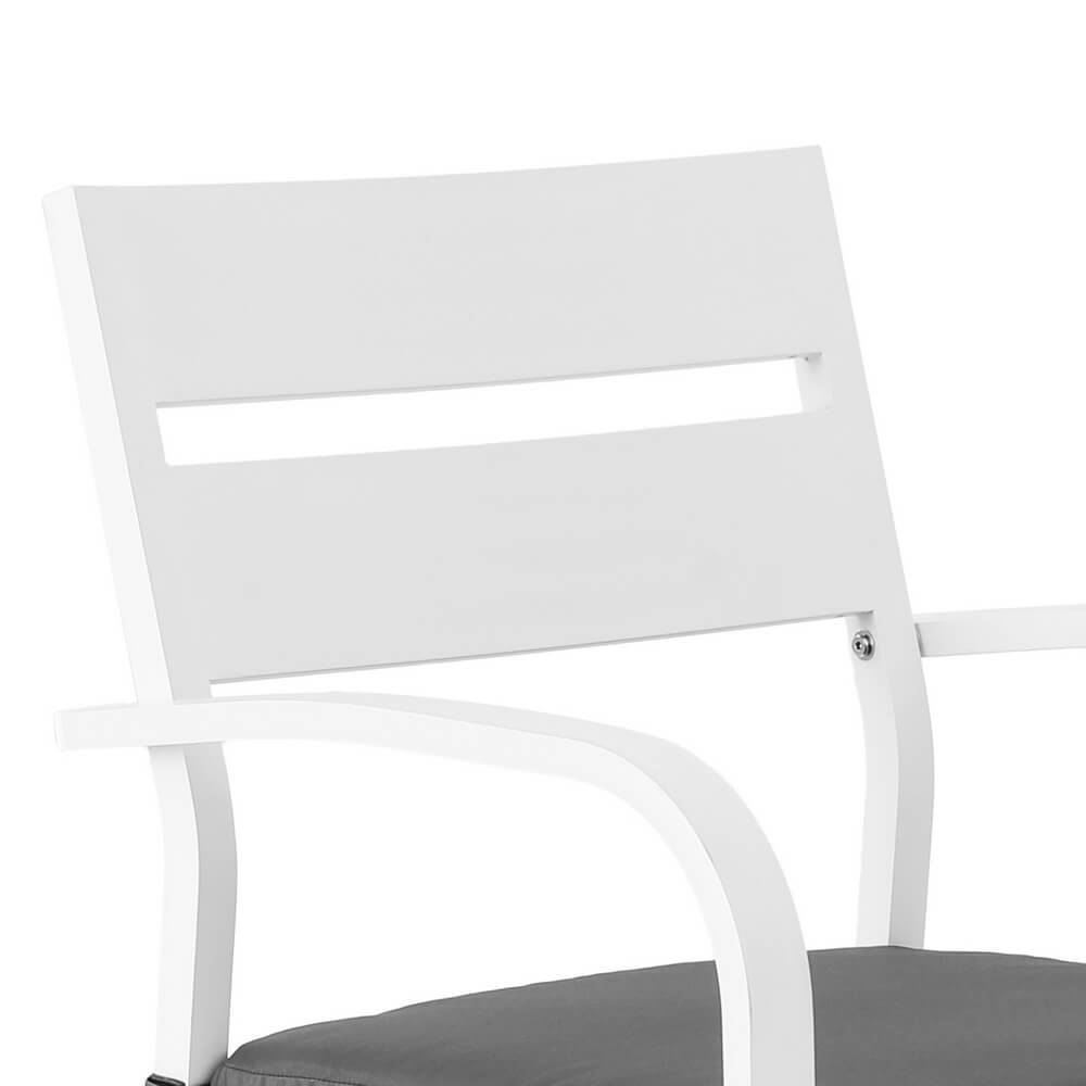 Alton | Modern Black White Metal Indoor Outdoor Bar Stool Set | White