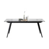 Alvie | Black Metal 180cm Glass Rectangular Dining Table