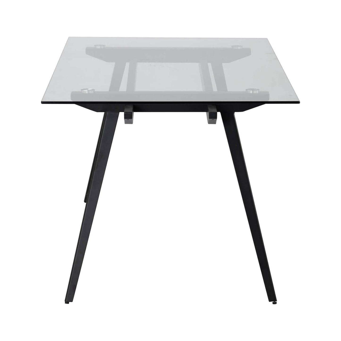 Alvie | Black Metal 180cm Glass Rectangular Dining Table | Black