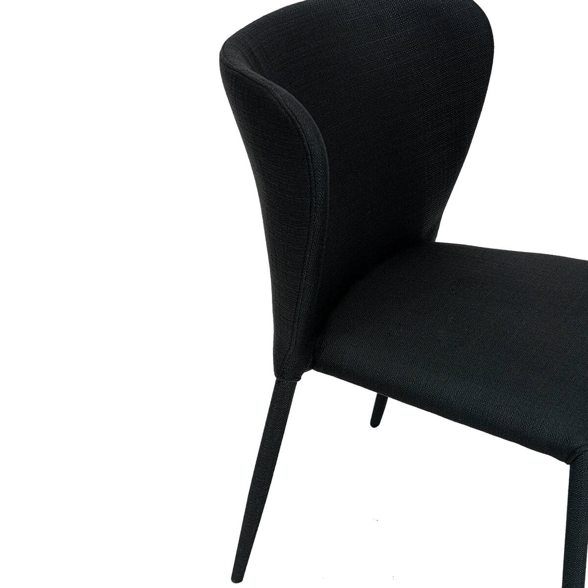 Amalfi | Contemporary Natural Black Fabric Dining Chairs | Set Of 2 | Black