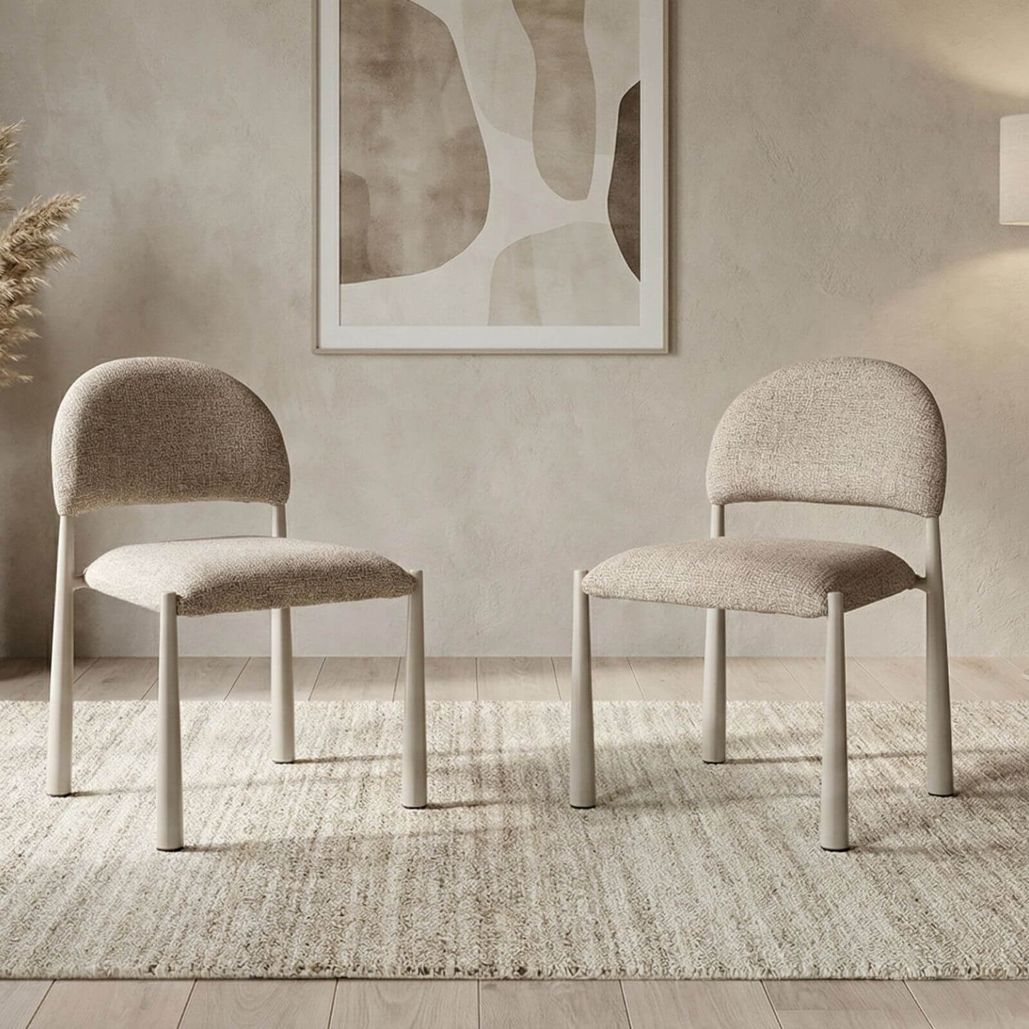 Amalfi Coastal Modern Metal Autumn Fabric Dining Chairs | Autumn