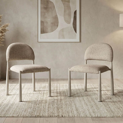Amalfi Coastal Modern Metal Autumn Fabric Dining Chairs | Autumn
