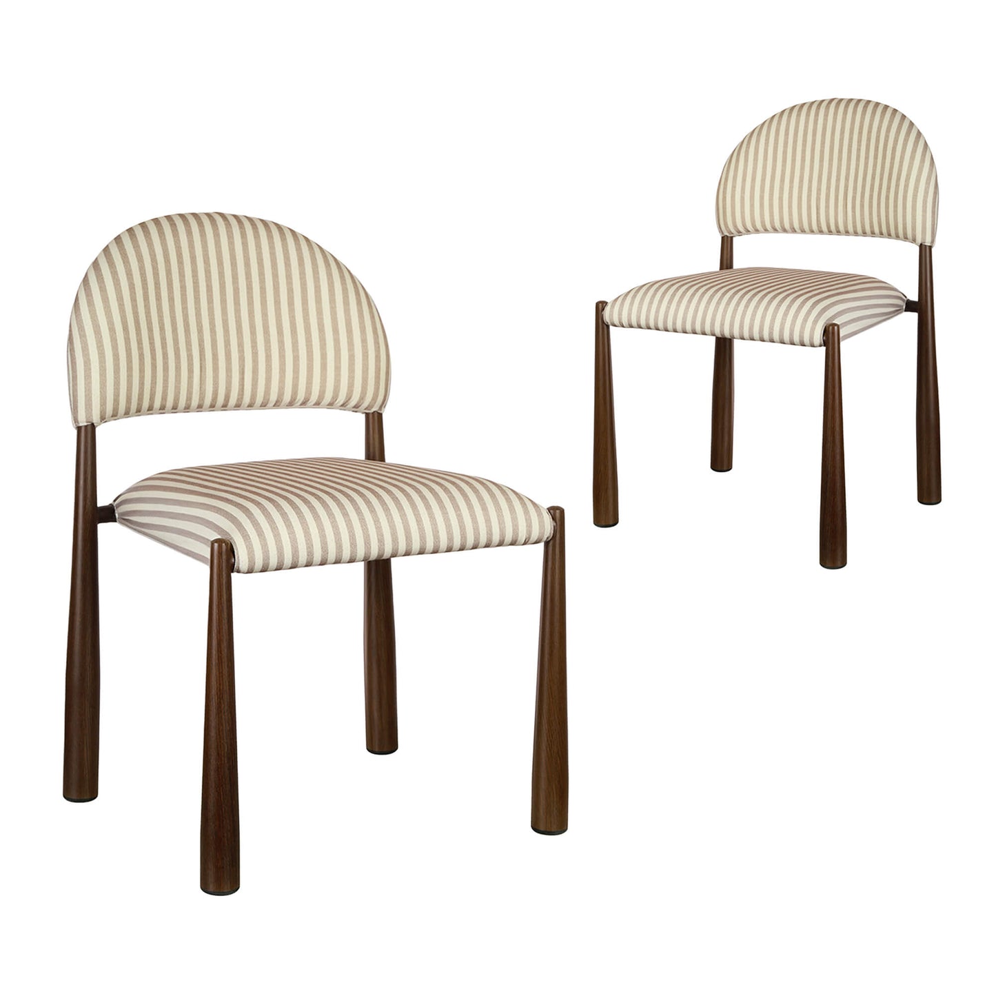 Amalfi Coastal Modern Metal Autumn Fabric Dining Chairs | Beige