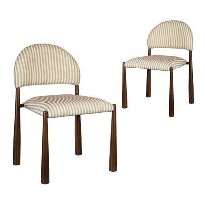 Amalfi Coastal Modern Metal Autumn Fabric Dining Chairs | Beige