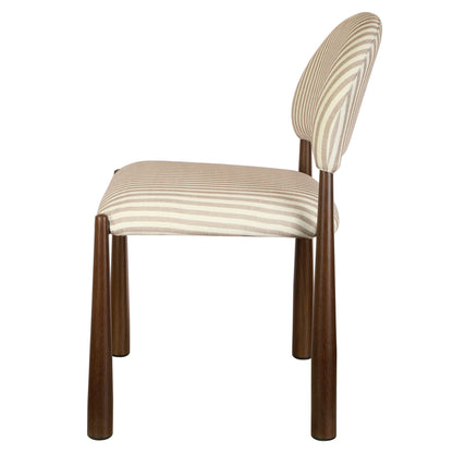 Amalfi Coastal Modern Metal Autumn Fabric Dining Chairs | Beige