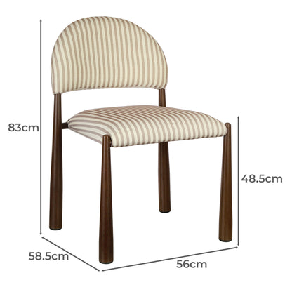 Amalfi Coastal Modern Metal Autumn Fabric Dining Chairs | Beige