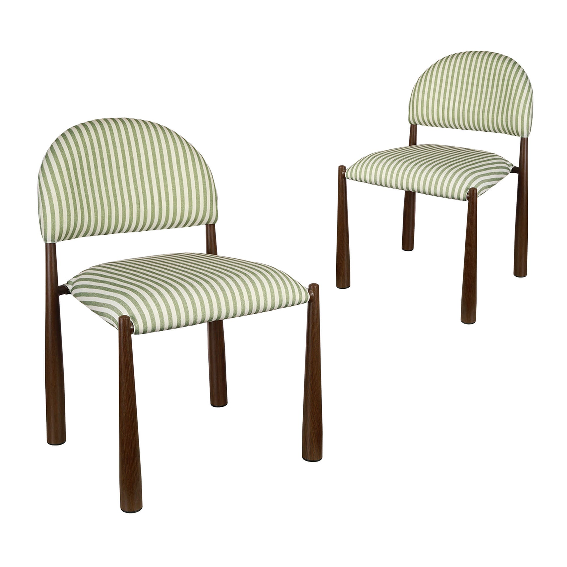 Amalfi Coastal Modern Metal Autumn Fabric Dining Chairs | Moss