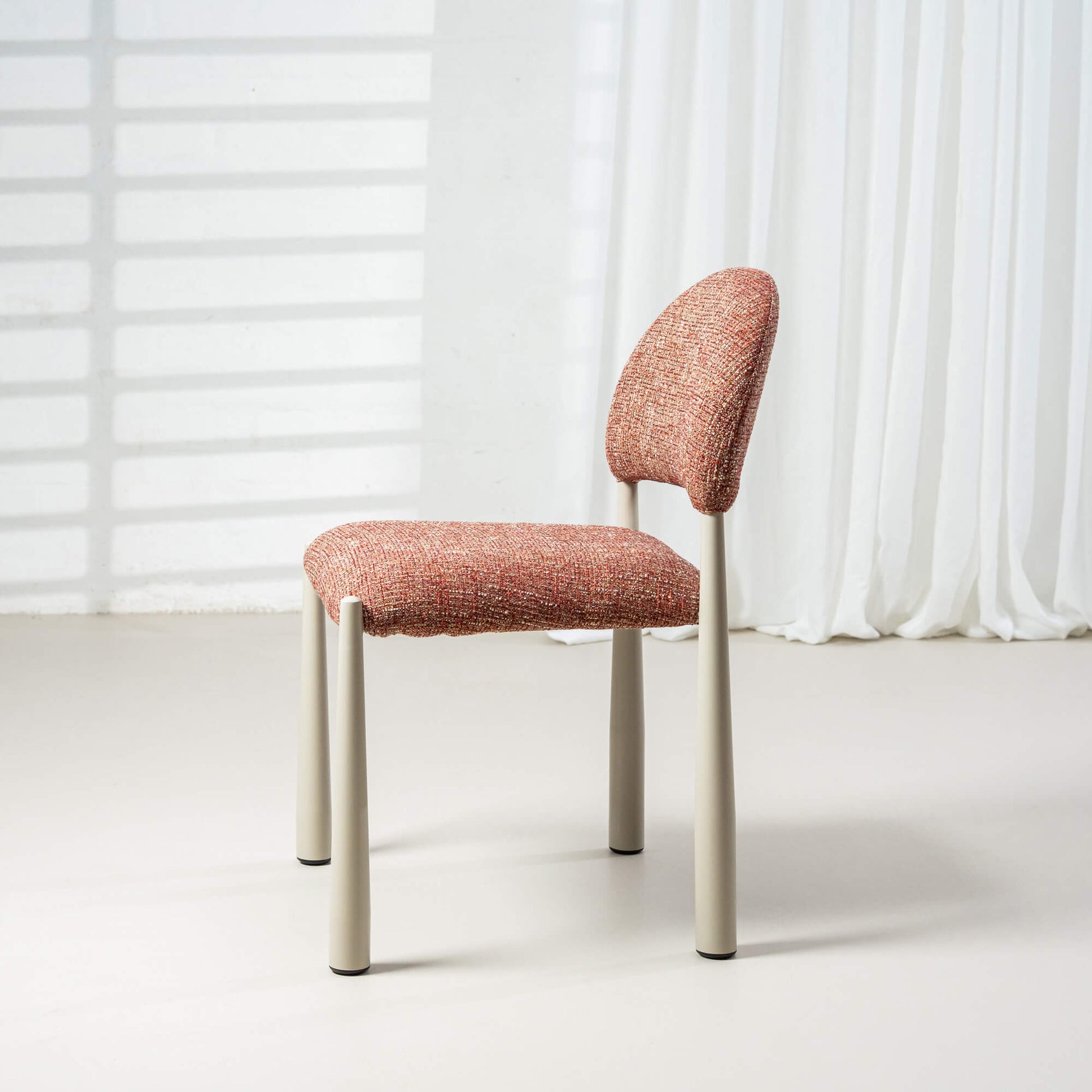 Amalfi Coastal Modern Metal Autumn Fabric Dining Chairs | Sunset