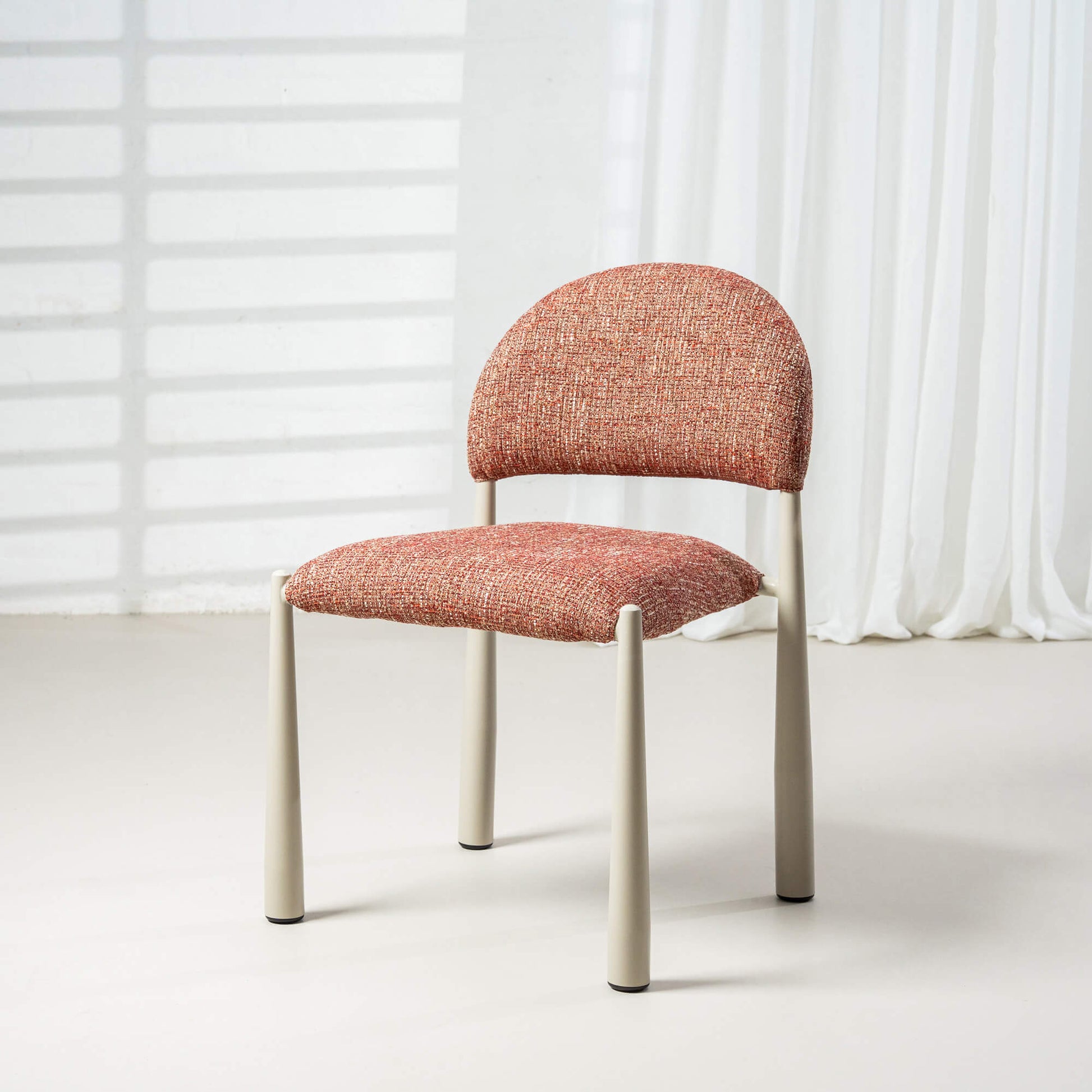 Amalfi Coastal Modern Metal Autumn Fabric Dining Chairs | Sunset