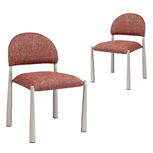 Amalfi Coastal Modern Metal Autumn Fabric Dining Chairs | Sunset