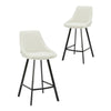 Amberley | Contemporary Metal White Sand Fabric Bar Stools | Set Of 2