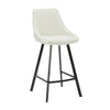 Amberley | Contemporary Metal White Sand Fabric Bar Stools | Set Of 2