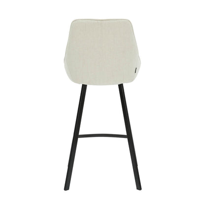 Amberley | Contemporary Metal White Sand Fabric Bar Stools | Set Of 2 | Sand