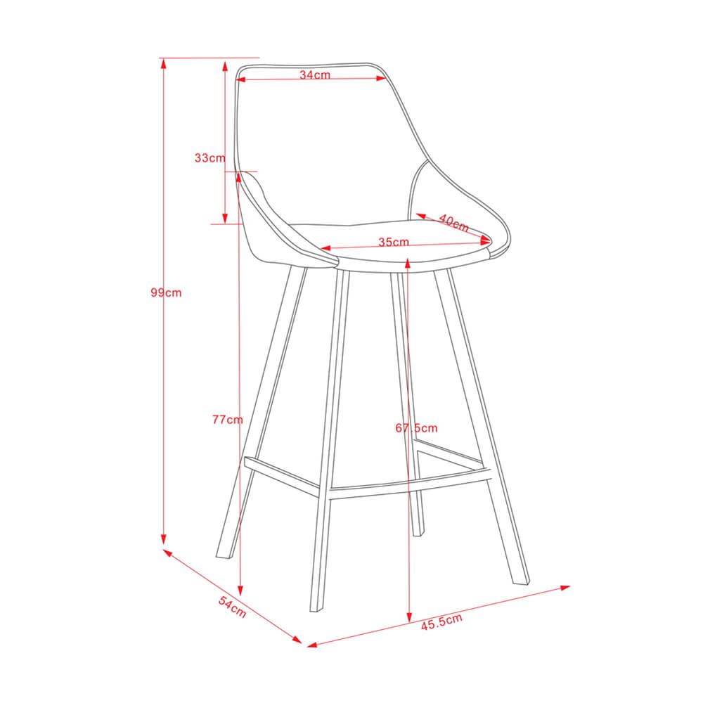 Amberley | Contemporary Metal White Sand Fabric Bar Stools | Set Of 2