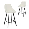 Amberley | Contemporary Metal White Sand Fabric Bar Stools | Set Of 2