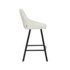 Amberley | Contemporary Metal White Sand Fabric Bar Stools | Set Of 2