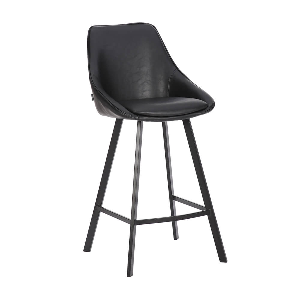 Modern Black PU Leather Bar Stools | Black